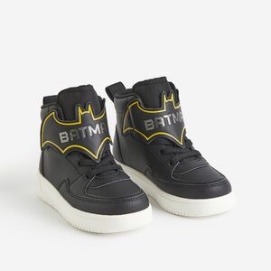 H&M Batman Black High Top Sneakers with Velcro Closure